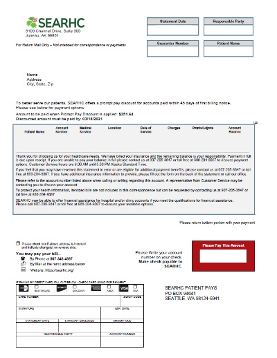 SEARHC Medical invoice