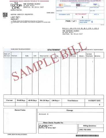 The Doctors Clinic invoice